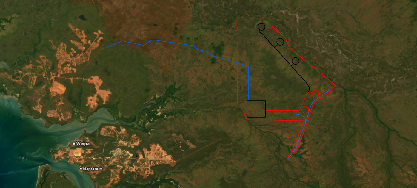 Site layout map showing the proposed Atakani Space Centre facility footprint